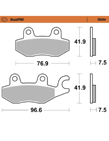 Plaquettes de frein MOTO MASTER métal fritté 413701 Road Pro Sinter