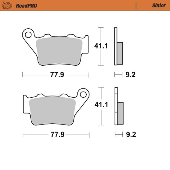 Plaquettes de frein MOTO MASTER métal fritté 413403 Road Pro Scooter