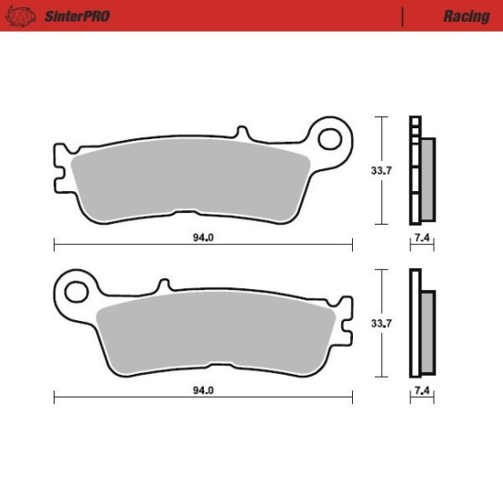 Plaquettes de frein MOTO MASTER métal fritté 099811 SinterPro Racing