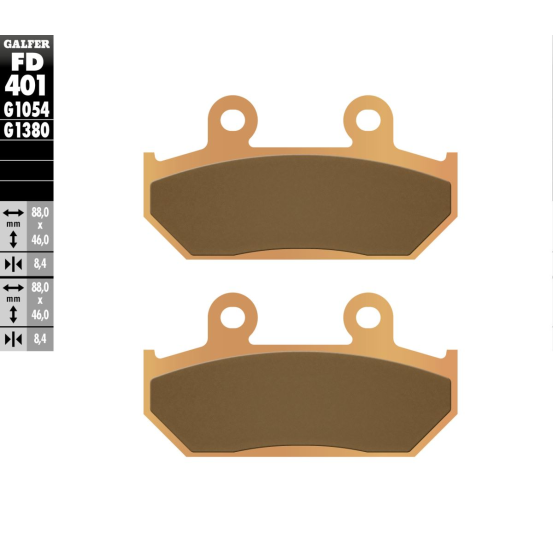 Plaquettes de frein GALFER - G1380 SINTER MAXI SCOOT FD401