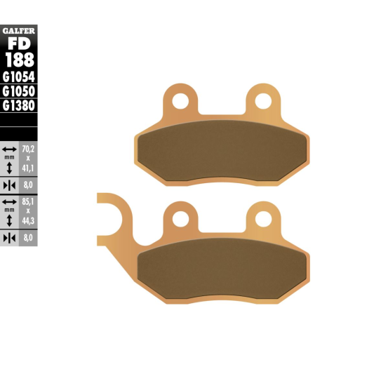 Plaquettes de frein GALFER - G1380 SINTER MAXI SCOOT FD188