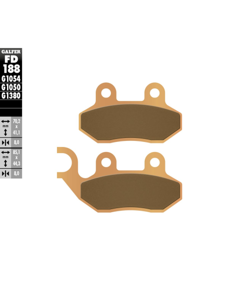 Plaquettes de frein GALFER - G1380 SINTER MAXI SCOOT FD188