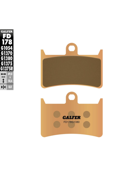 Plaquettes de frein GALFER - G1380 SINTER MAXI SCOOT FD178