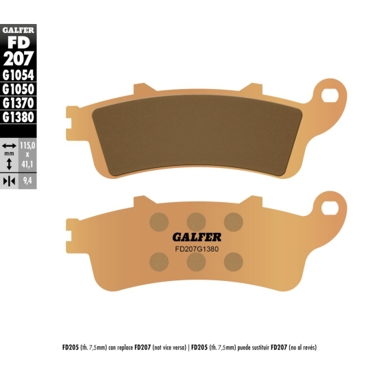 Plaquettes de frein GALFER - G1380 SINTER MAXI SCOOT FD207