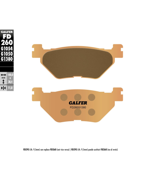 Plaquettes de frein GALFER - G1380 SINTER MAXI SCOOT FD260