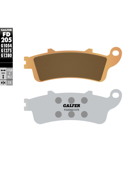 Plaquettes de frein GALFER - G1375 SINTER RACING FD205