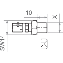 Embout de durite de frein mâle TRW M10 x 1,00 aluminium