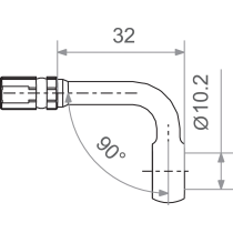 Banjo coudé 90° TRW pour durite de frein M10 bleue