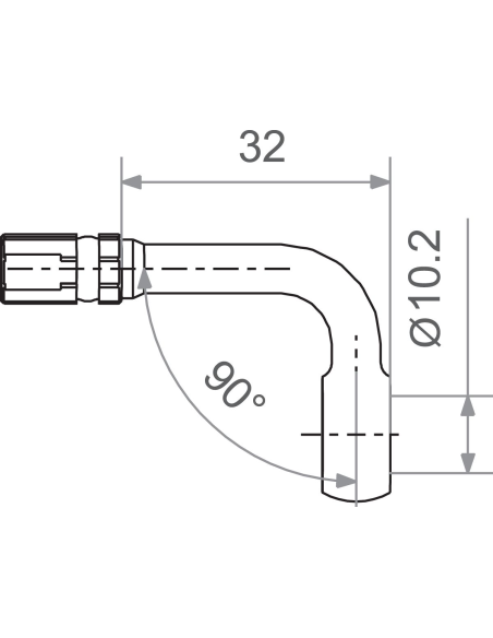Banjo coudé 90° TRW pour durite de frein M10 aluminium
