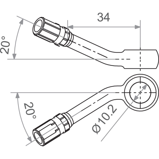 Banjo coudé 20° TRW pour durite de frein M10S aluminium