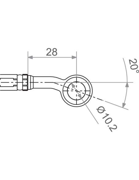 Banjo coudé 20° TRW pour durite de frein M10S aluminium