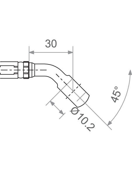 Banjo coudé 45° TRW pour durite de frein M10 aluminium