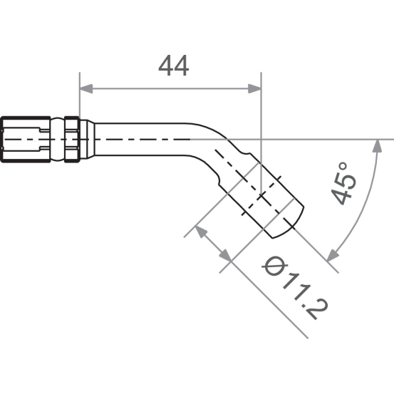 Banjo coudé 45° TRW pour durite de frein 7/16 45 noire