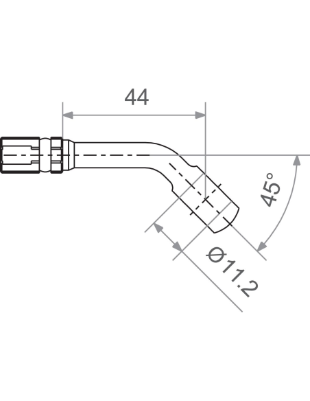Banjo coudé 45° TRW pour durite de frein 7/16 45 noire