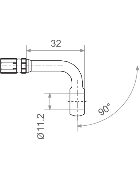 Banjo coudé 90° TRW pour durite de frein 7/16 90 noire