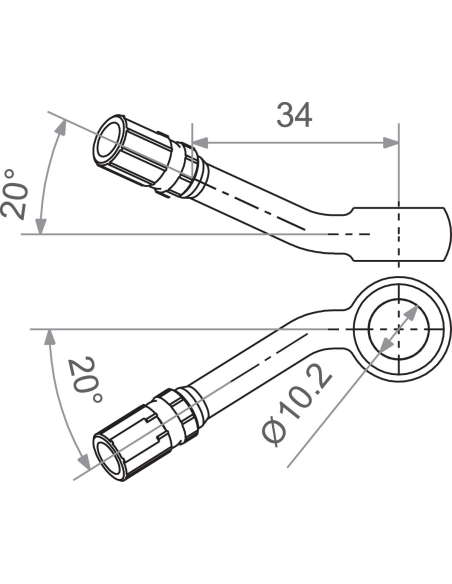 Banjo coudé 20° TRW pour durite de frein M10S noire