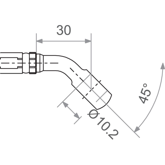 Banjo coudé 45° TRW pour durite de frein M10 noire