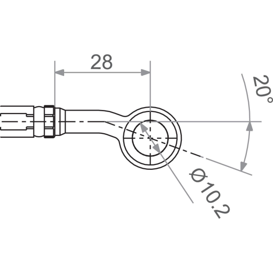 Banjo coudé 20° TRW pour durite de frein M10S noire