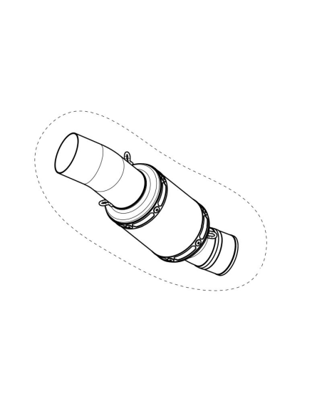 Tube de liaison collecteur-silencieux TRACK DAY AKRAPOVIC titane- APRILIA RSV4 1100- TUONO V4 1100 RR 2021