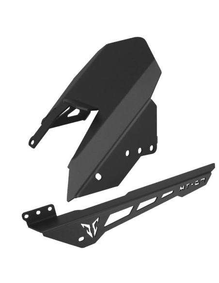 Lèche roue arrière + protection de chaine alu CNC noir AVOC - YAMAHA 700 MT-07