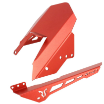Lèche roue arrière + protection de chaine alu CNC rouge AVOC - YAMAHA 700 MT-07