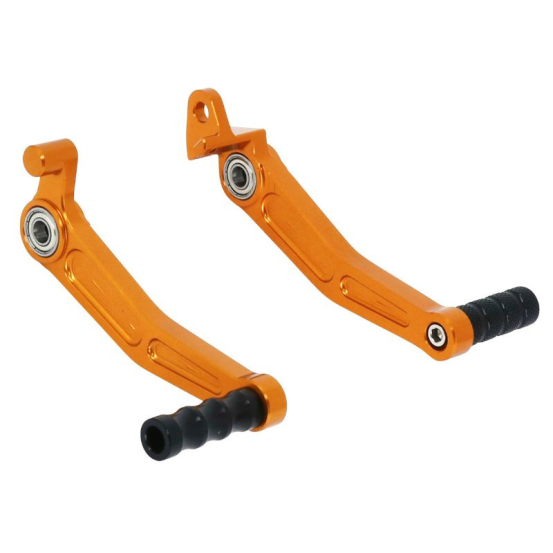 Sélecteur de vitesse + pédale de frein alu CNC orange AVOC - KTM 125 DUKE