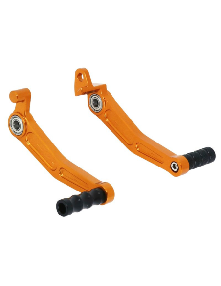 Sélecteur de vitesse + pédale de frein alu CNC orange AVOC - KTM 125 DUKE