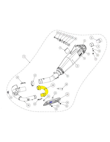 Collecteur Echappement AKRAPOVIC Titane Yamaha 250 WRF 2015-2018 YZF 2014-2018