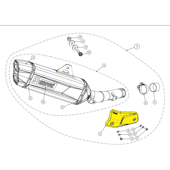 Pare-chaleur en carbone AKRAPOVIC - P-HSY7SO2