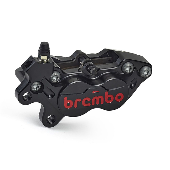 Étrier de frein avant P4-40RR BREMBO gauche - Entraxe 40mm anodisé noir logo rouge Forgé