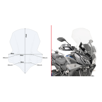 Bulle Givi 2139DT Yamaha Tracer 900 Tracer 900 GT 2018-2020 - Incolore