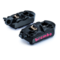Pack 2 étrier de freins M4 noir radiaux BREMBO Monoblocs moulés - Entraxe 100mm