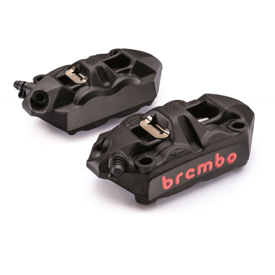 Paire d'étrier de freins M4 radiaux BREMBO anodisés noirs Monoblocs - Entraxe 108mm