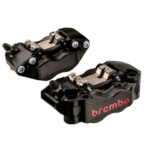 Pack 2 étrier de freins GP4-RB P4 30-34 BREMBO taillés masse anodisés noir logo rouge - Entraxe 108mm