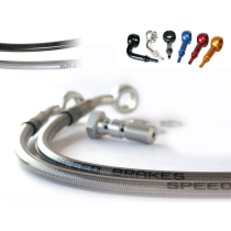 Durite de frein arrière TECNIUM - Inox raccords alu - YAMAHA RD 250