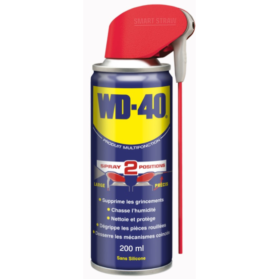 Spray WD40 dégrippant multi usages 200ml double sortie