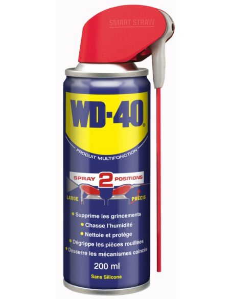 Spray WD40 dégrippant multi usages 200ml double sortie
