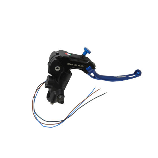 Maitre cylindre de frein radial Ready To Brake 19x18 ACCOSSATO - Levier repliable long bleu RST