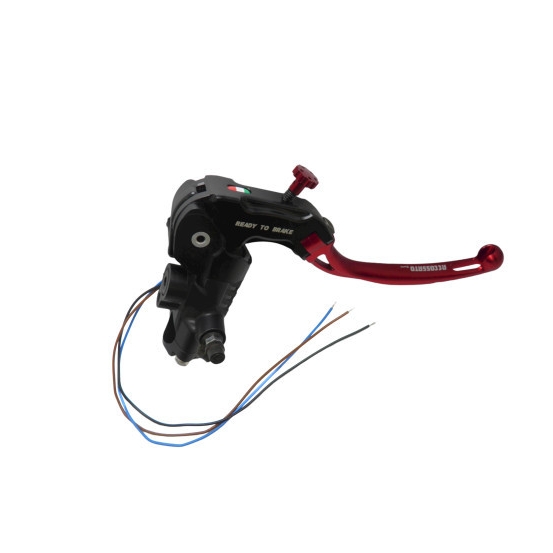 Maitre cylindre de frein radial Ready To Brake 19x18 ACCOSSATO - Levier repliable long rouge RST