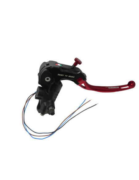 Maitre cylindre de frein radial Ready To Brake 19x18 ACCOSSATO - Levier repliable long rouge RST