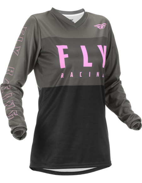 Maillot cross enfant Fly Racing 2022 F-16 - Gris Noir Rose