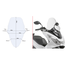Bulle Givi D1136ST Honda PCX 125-150 PCX 150 2014-2017 - Incolore