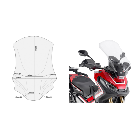 Bulle Givi D1156ST Honda X-ADV 750 2017-2020 - Incolore