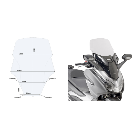 Bulle Givi D1166ST Honda Forza 125-300 2019-2020 - Incolore
