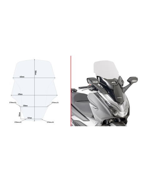 Bulle Givi D1166ST Honda Forza 125-300 2019-2020 - Incolore