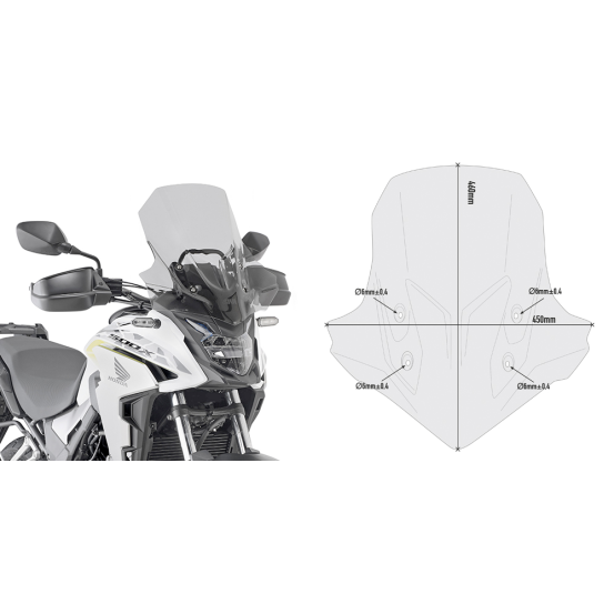 Bulle Givi D1171S Honda 500 CB X 2019-2023 - Fumé