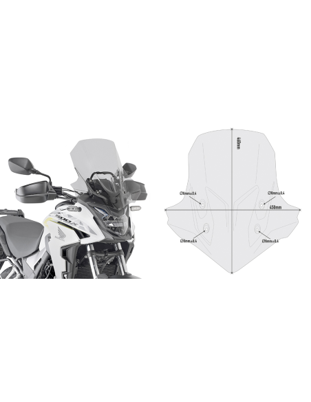 Bulle Givi D1171S Honda 500 CB X 2019-2023 - Fumé