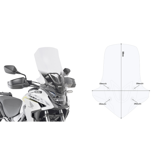 Bulle Givi D1171ST Honda 500 CB X 2019-2023 - Incolore