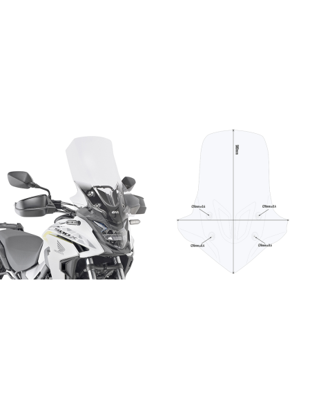 Bulle Givi D1171ST Honda 500 CB X 2019-2023 - Incolore