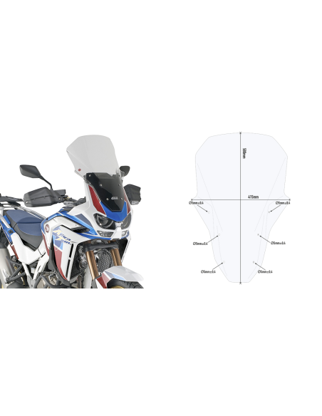 Bulle Givi D1178ST Honda 1100 CRF L Africa Twin Adventure Sports 2024-2026 - Incolore